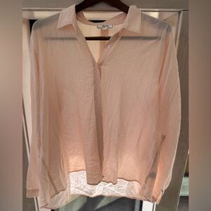 Hippie Rose Peach/White Striped Blouse Juniors XL